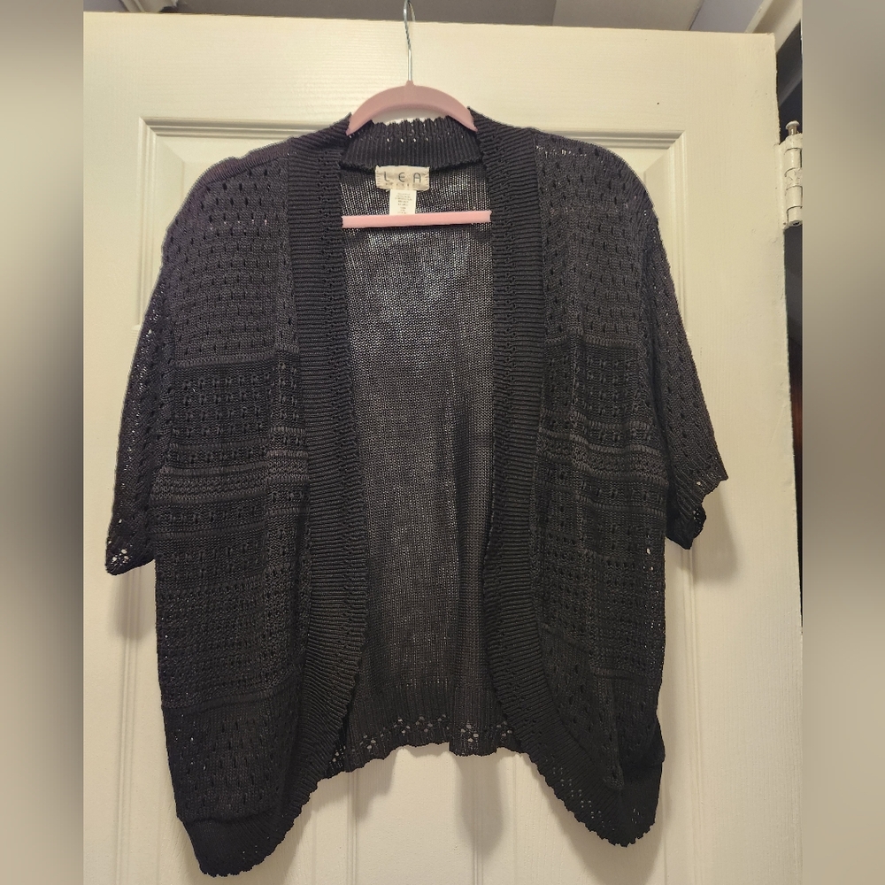 LEA Apparel black lightweight accent sweater